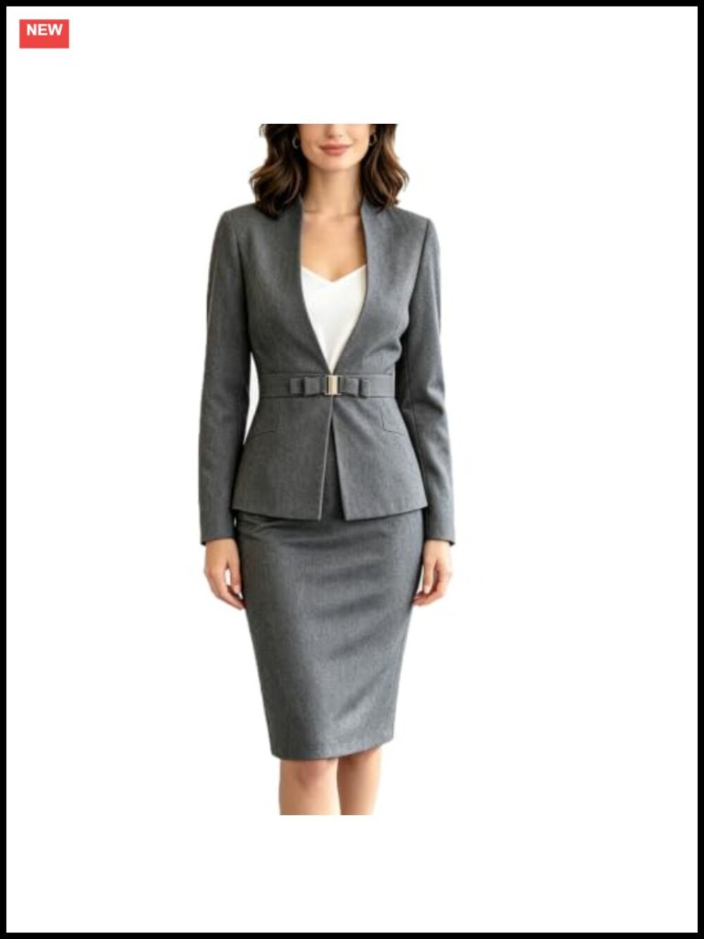 Womens 2 Piece Skirt Suit Set Business Office Blazer Pencil Skirt
